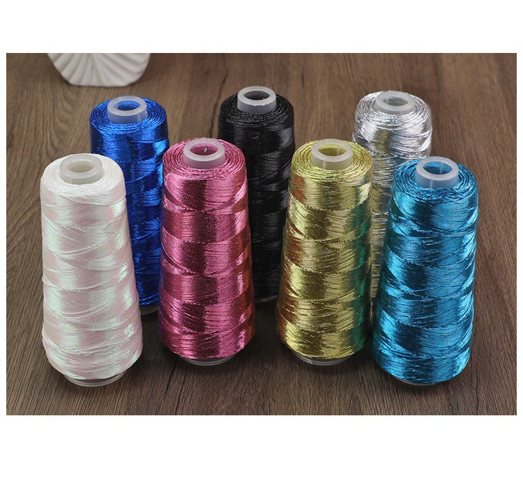 YARN60014 Trendy Metallic Silver Core-Spun Yarn for Crochet Bags – Shiny Statement Yarn