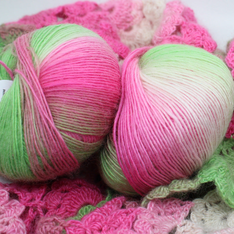 YARN60016 Rainbow Gradient Wool Yarn – Long Color Change Yarn for Crochet & Knitting