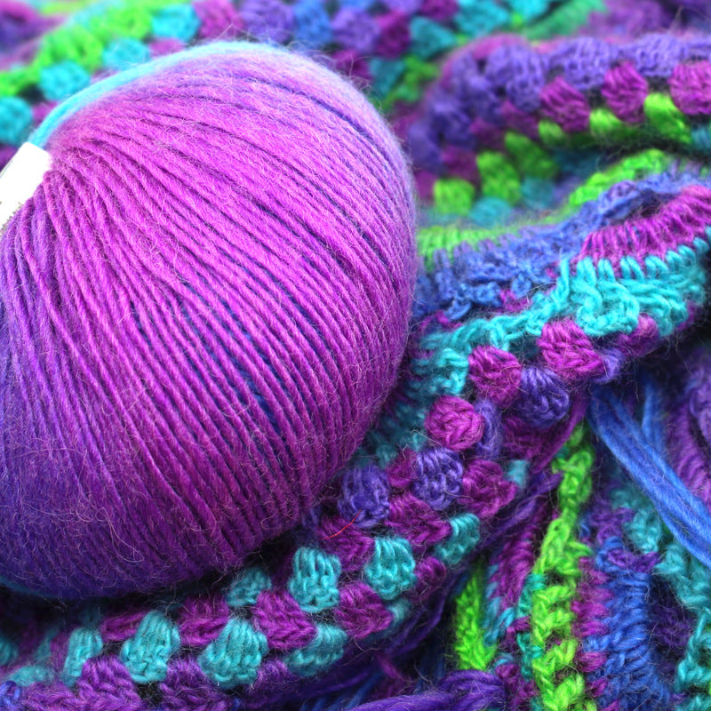 YARN60016 Rainbow Gradient Wool Yarn – Long Color Change Yarn for Crochet & Knitting