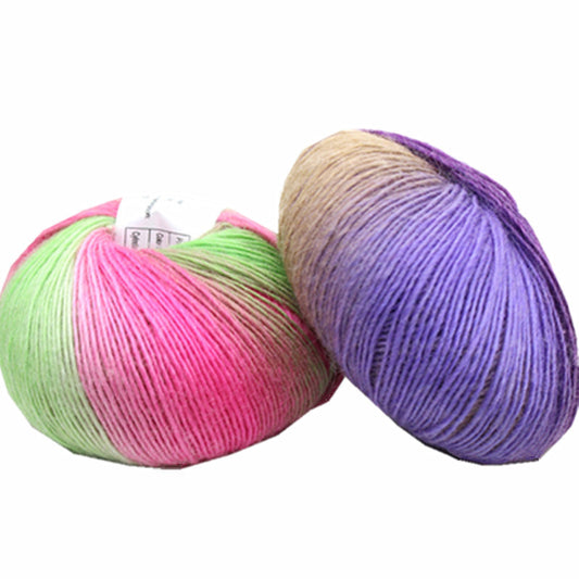 YARN60016 Rainbow Gradient Wool Yarn – Long Color Change Yarn for Crochet & Knitting