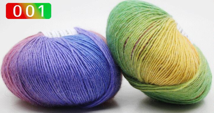 YARN60016 Rainbow Gradient Wool Yarn – Long Color Change Yarn for Crochet & Knitting