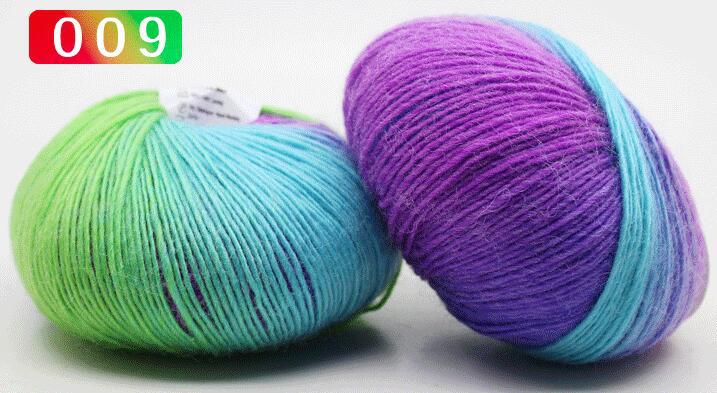 YARN60016 Rainbow Gradient Wool Yarn – Long Color Change Yarn for Crochet & Knitting