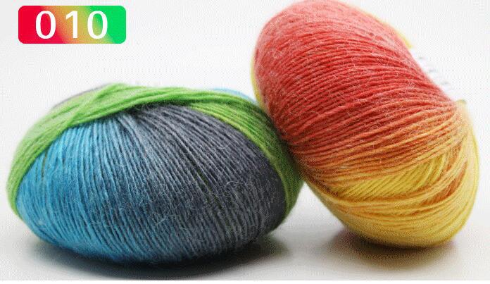 YARN60016 Rainbow Gradient Wool Yarn – Long Color Change Yarn for Crochet & Knitting