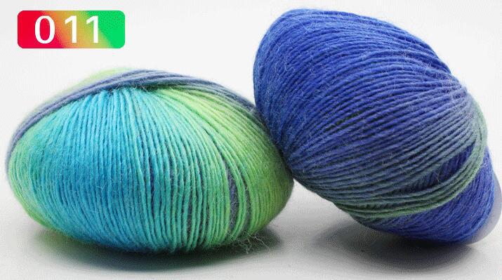 YARN60016 Rainbow Gradient Wool Yarn – Long Color Change Yarn for Crochet & Knitting