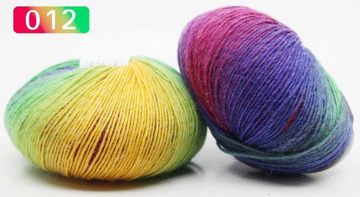 YARN60016 Rainbow Gradient Wool Yarn – Long Color Change Yarn for Crochet & Knitting
