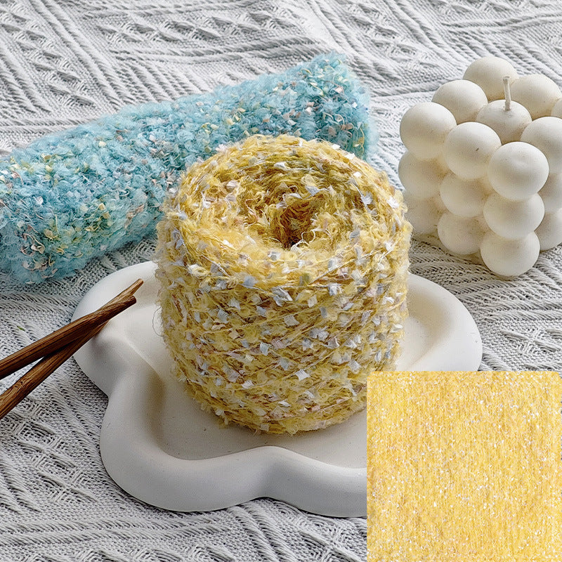 YARN60019 Trendy Loop Yarn with Sequins – Textured DIY Yarn for Crochet Bags, Scarves & Amigurumi Toys