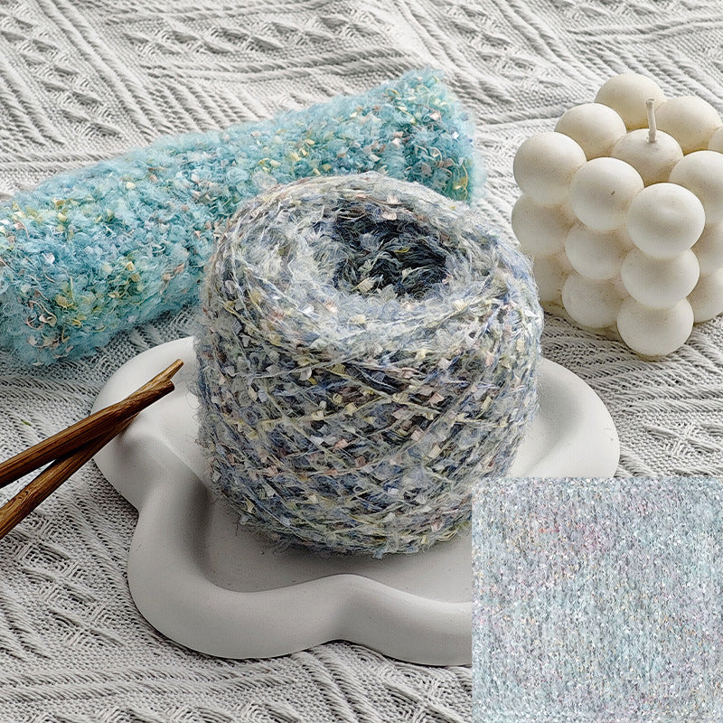 YARN60019 Trendy Loop Yarn with Sequins – Textured DIY Yarn for Crochet Bags, Scarves & Amigurumi Toys