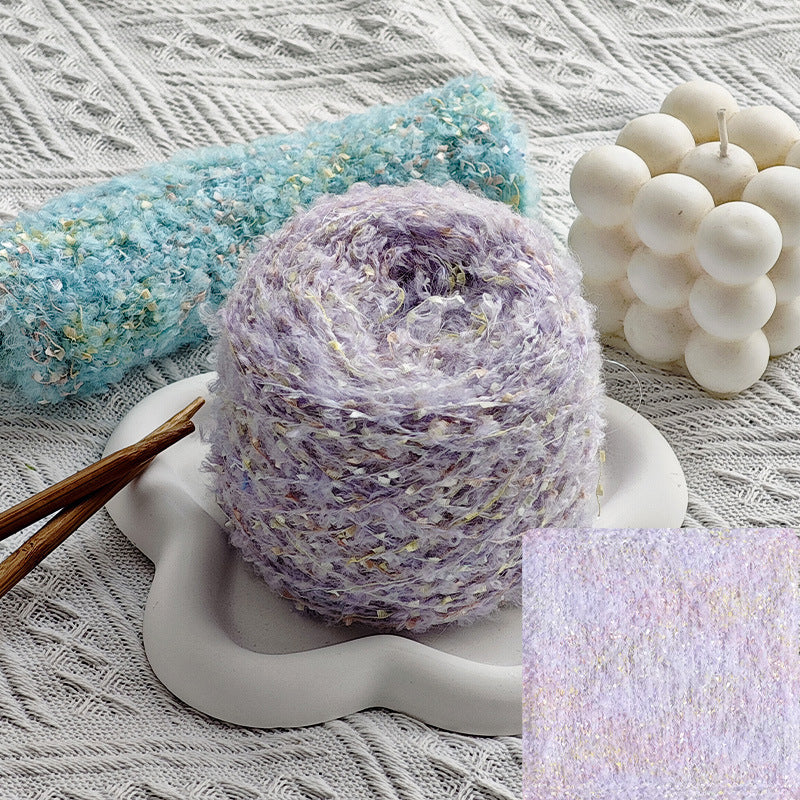 YARN60019 Trendy Loop Yarn with Sequins – Textured DIY Yarn for Crochet Bags, Scarves & Amigurumi Toys
