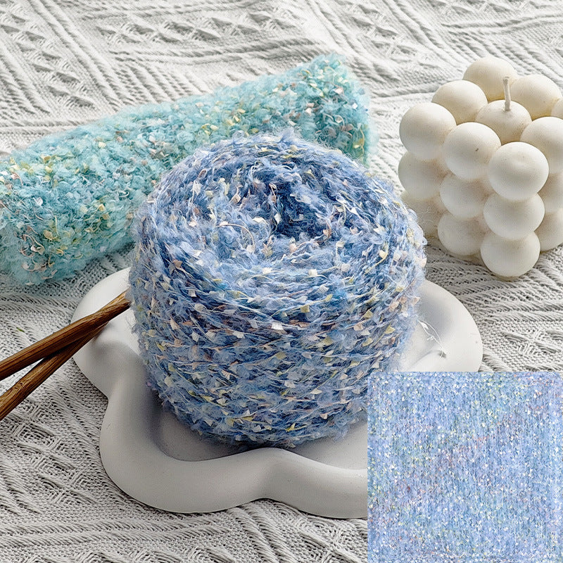 YARN60019 Trendy Loop Yarn with Sequins – Textured DIY Yarn for Crochet Bags, Scarves & Amigurumi Toys