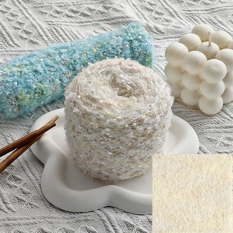 YARN60019 Trendy Loop Yarn with Sequins – Textured DIY Yarn for Crochet Bags, Scarves & Amigurumi Toys