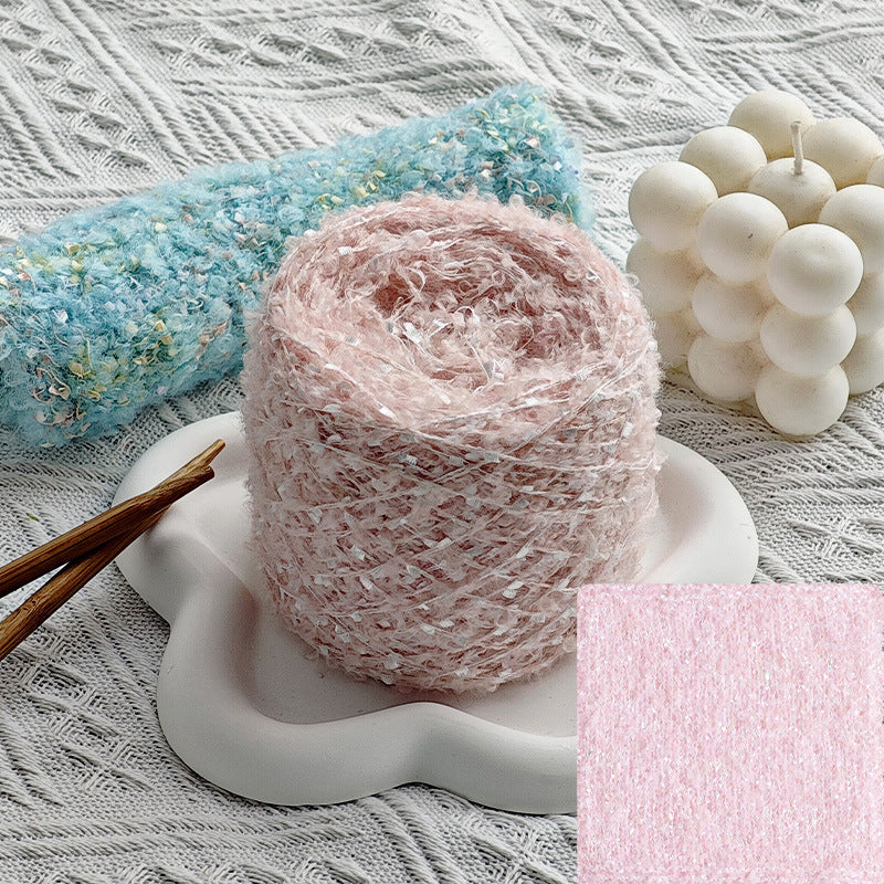 YARN60019 Trendy Loop Yarn with Sequins – Textured DIY Yarn for Crochet Bags, Scarves & Amigurumi Toys