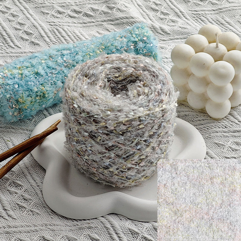 YARN60019 Trendy Loop Yarn with Sequins – Textured DIY Yarn for Crochet Bags, Scarves & Amigurumi Toys