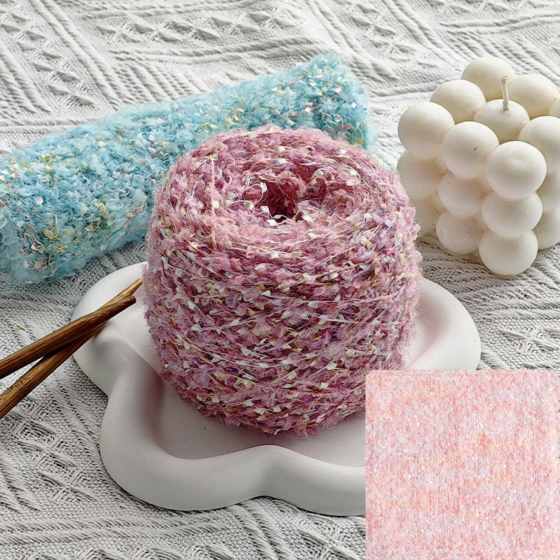 YARN60019 Trendy Loop Yarn with Sequins – Textured DIY Yarn for Crochet Bags, Scarves & Amigurumi Toys