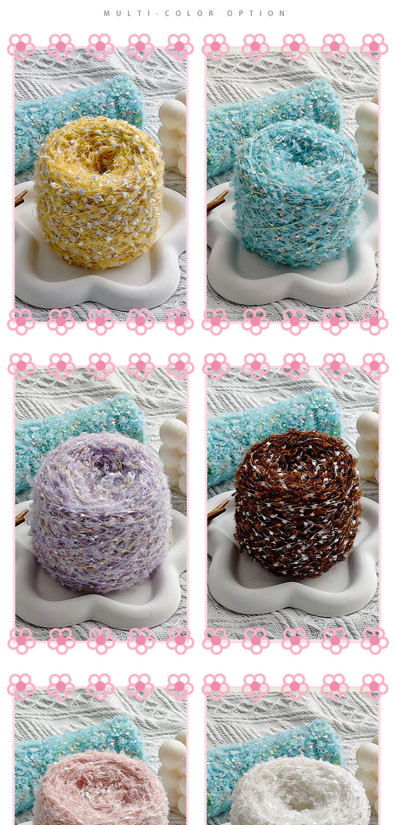 YARN60019 Trendy Loop Yarn with Sequins – Textured DIY Yarn for Crochet Bags, Scarves & Amigurumi Toys