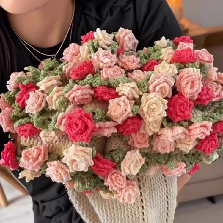 KN2603003 Magic Bloom Crochet Blanket DIY Crochet Kit with Video Tutorial