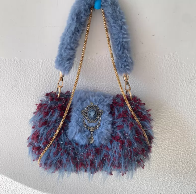 KN2603001 Snow White Dream Crochet Bag DIY Crochet Kit with Video Tutorial or Handmade Finished Bag