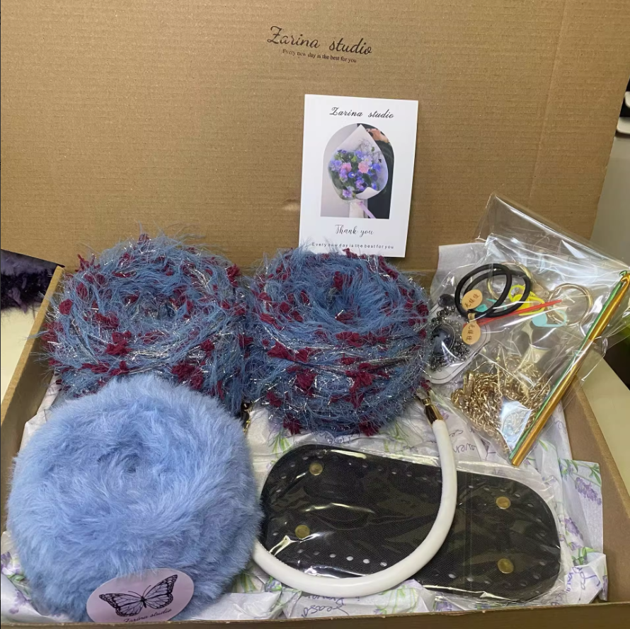 KN2603001 Snow White Dream Crochet Bag DIY Crochet Kit with Video Tutorial or Handmade Finished Bag