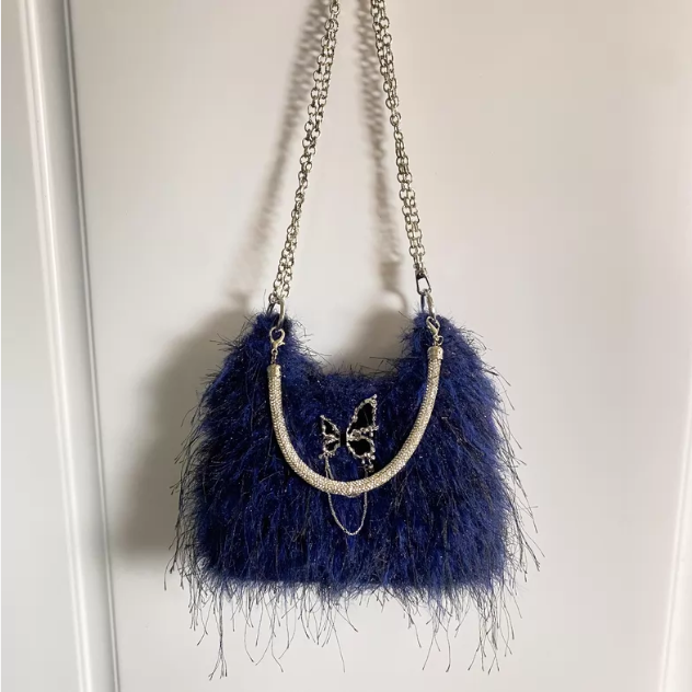 KN2603002 Midnight Ocean Sparkle Crochet Bag DIY Crochet Kit with Video Tutorial or Handmade Bag