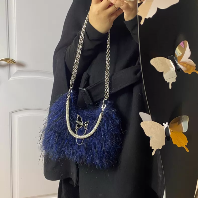 KN2603002 Midnight Ocean Sparkle Crochet Bag DIY Crochet Kit with Video Tutorial or Handmade Bag