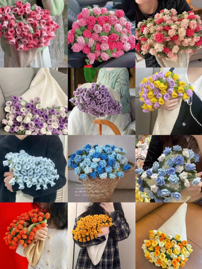 KN2603003 Magic Bloom Crochet Blanket DIY Crochet Kit with Video Tutorial