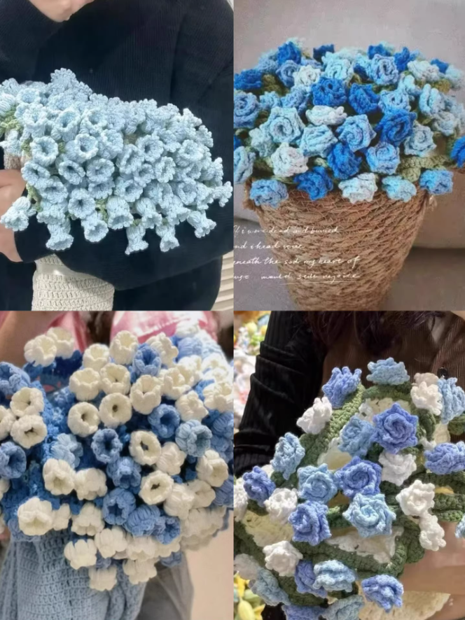 KN2603003 Magic Bloom Crochet Blanket DIY Crochet Kit with Video Tutorial