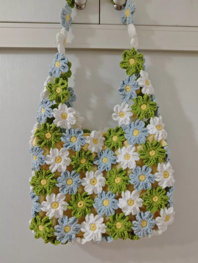 KN2603004 Spring Garden Flower Crochet Bag