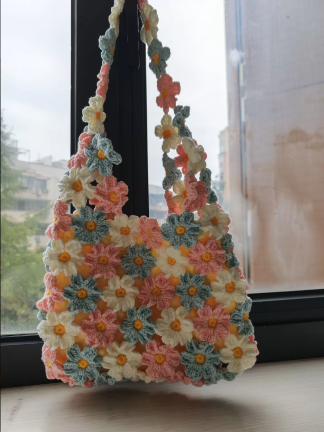 KN2603004 Spring Garden Flower Crochet Bag