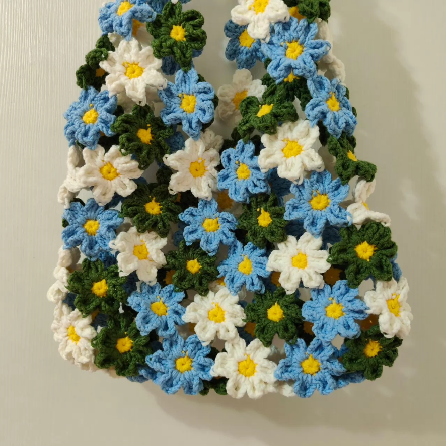 KN2603004 Spring Garden Flower Crochet Bag
