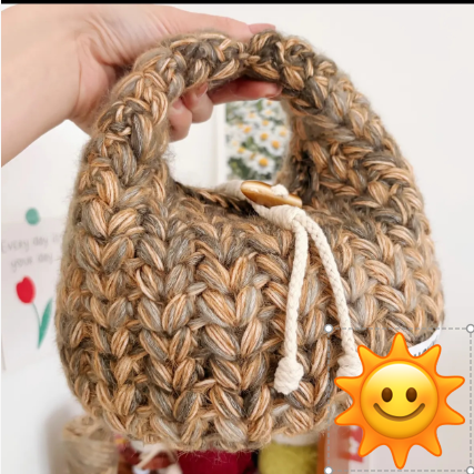 KN2603028 Lovely Heart Hobo Bag DIY Crochet Bag Kit with Step-by-Step Video Tutorial