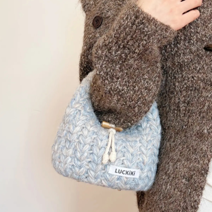 KN2603028 Lovely Heart Hobo Bag DIY Crochet Bag Kit with Step-by-Step Video Tutorial